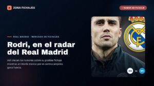 Rodri, en el radar del Real Madrid: así crecen los rumores sobre su posible fichaje